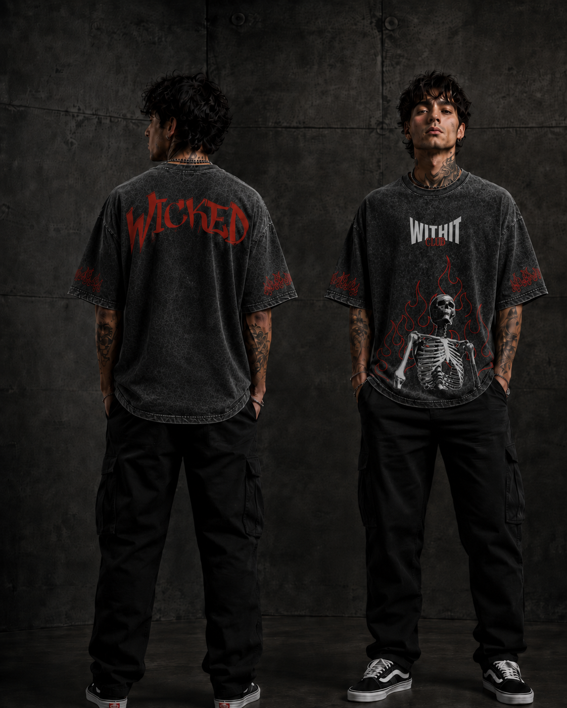 Wicked Oversized acid wash Tshirt