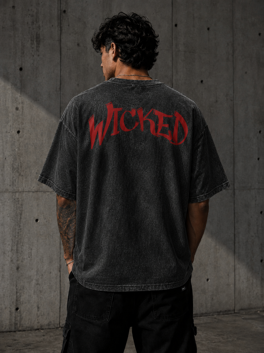 Wicked Oversized acid wash Tshirt