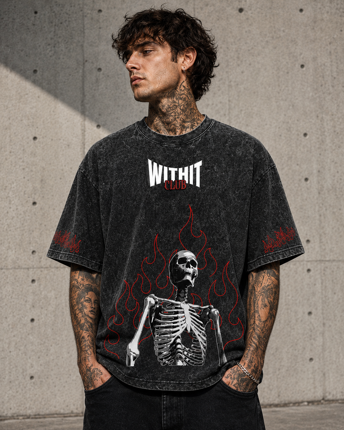 Wicked Oversized acid wash Tshirt