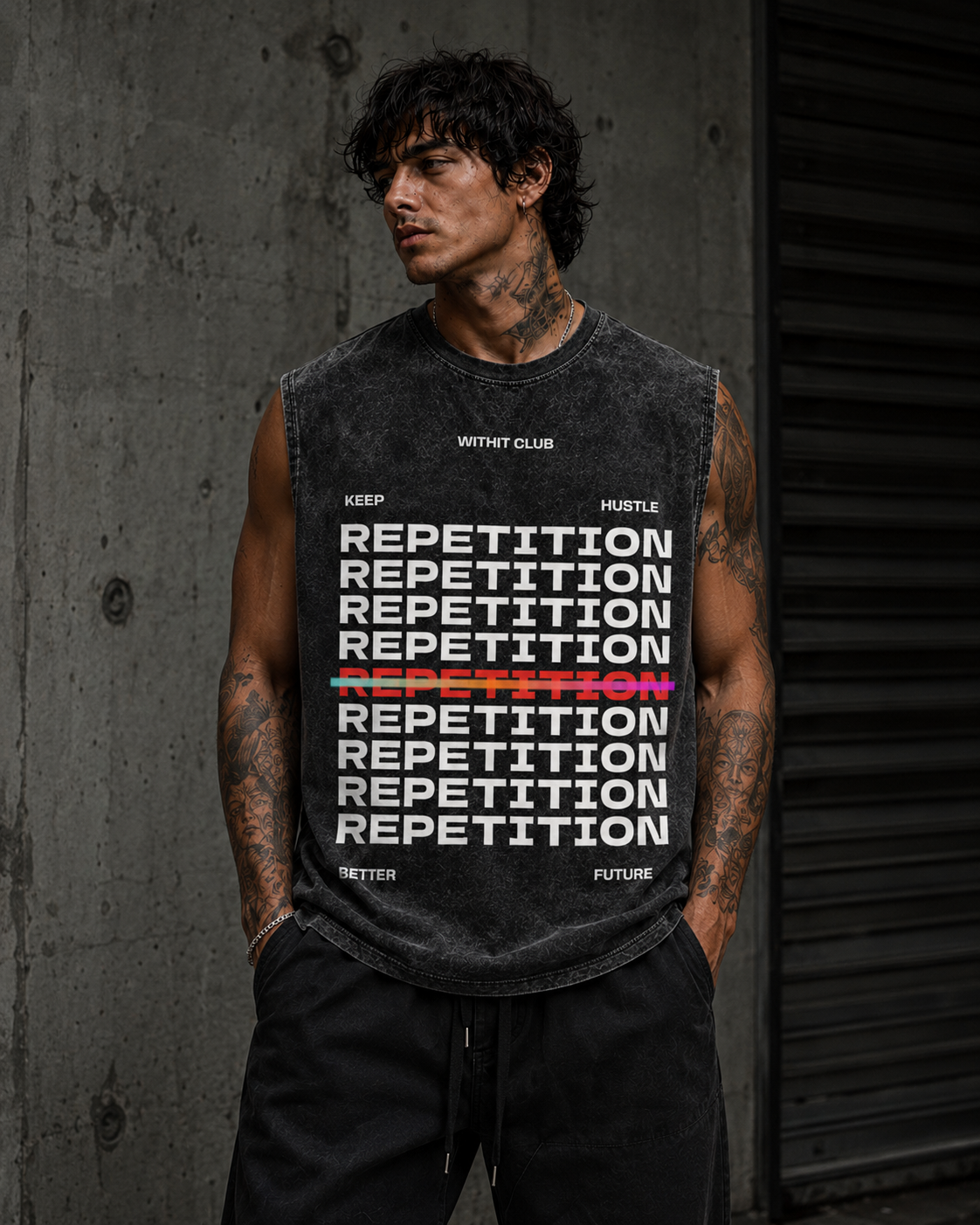 Repitition Acid wash Tank Top