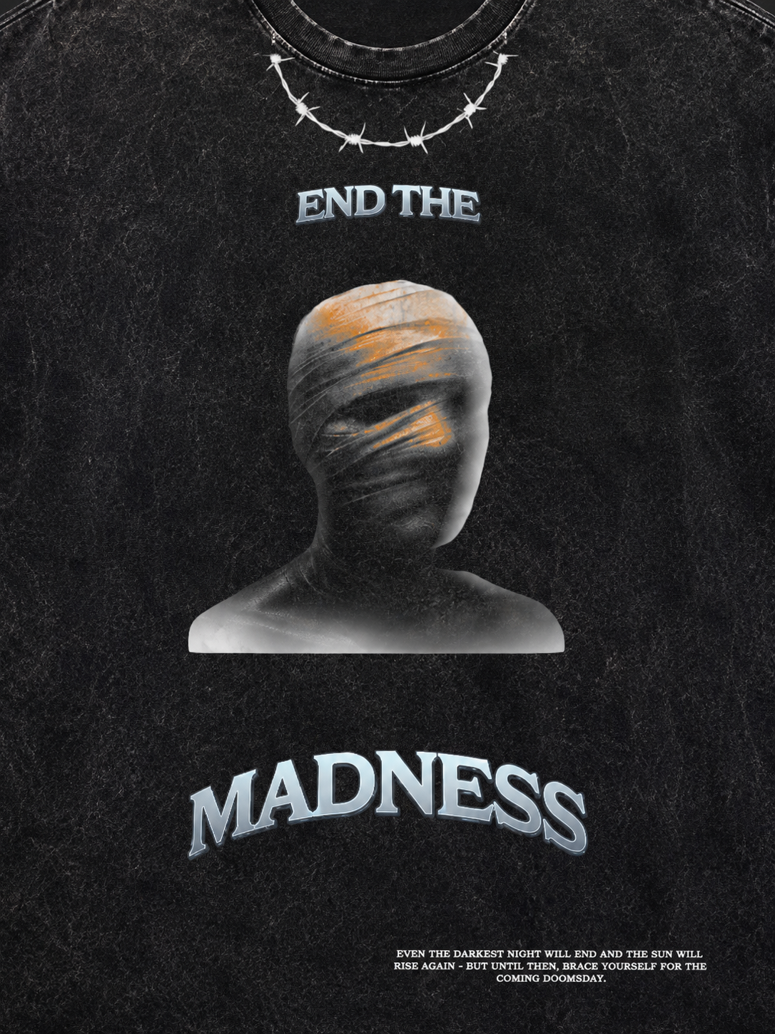 End Madness Oversized Acid Wash T-Shirt